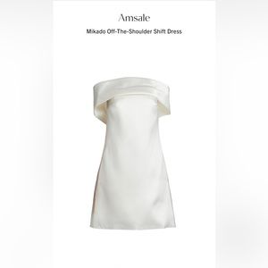 White Amsale Mikado Off the Shoudler Dress Sz 10